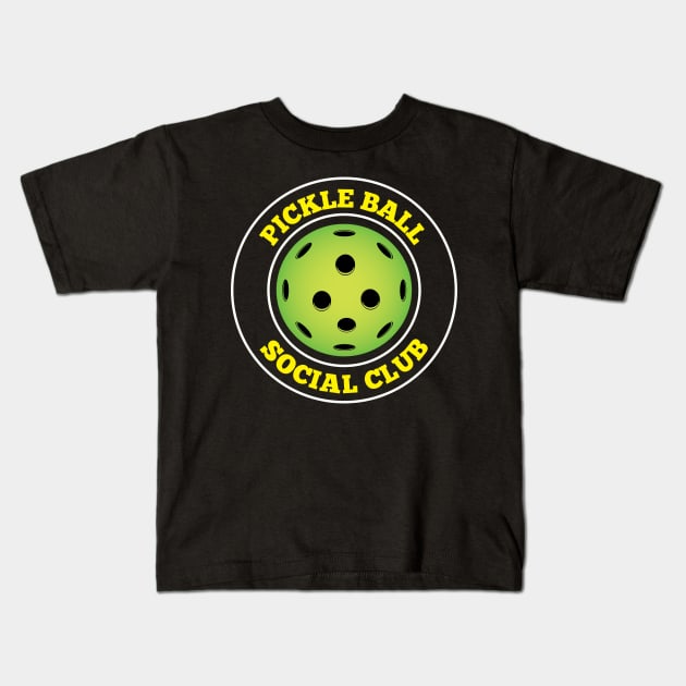 Pickleball Social Club Vintage Pickleballs and Pickle Ball Kids T-Shirt by Riffize